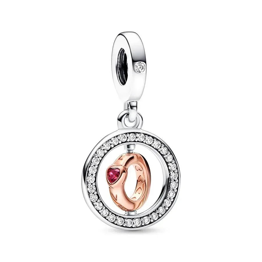 925 Sterling Silver Angel Mom Heart Key Lock Charms Beads for DIY Necklace and Bracelet Jewelry Gift