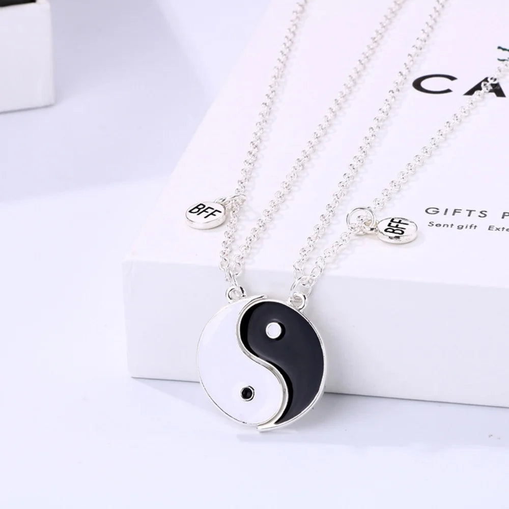 Best Friend Taichi Magnetic Pendant Necklaces Set for Couples and Friends