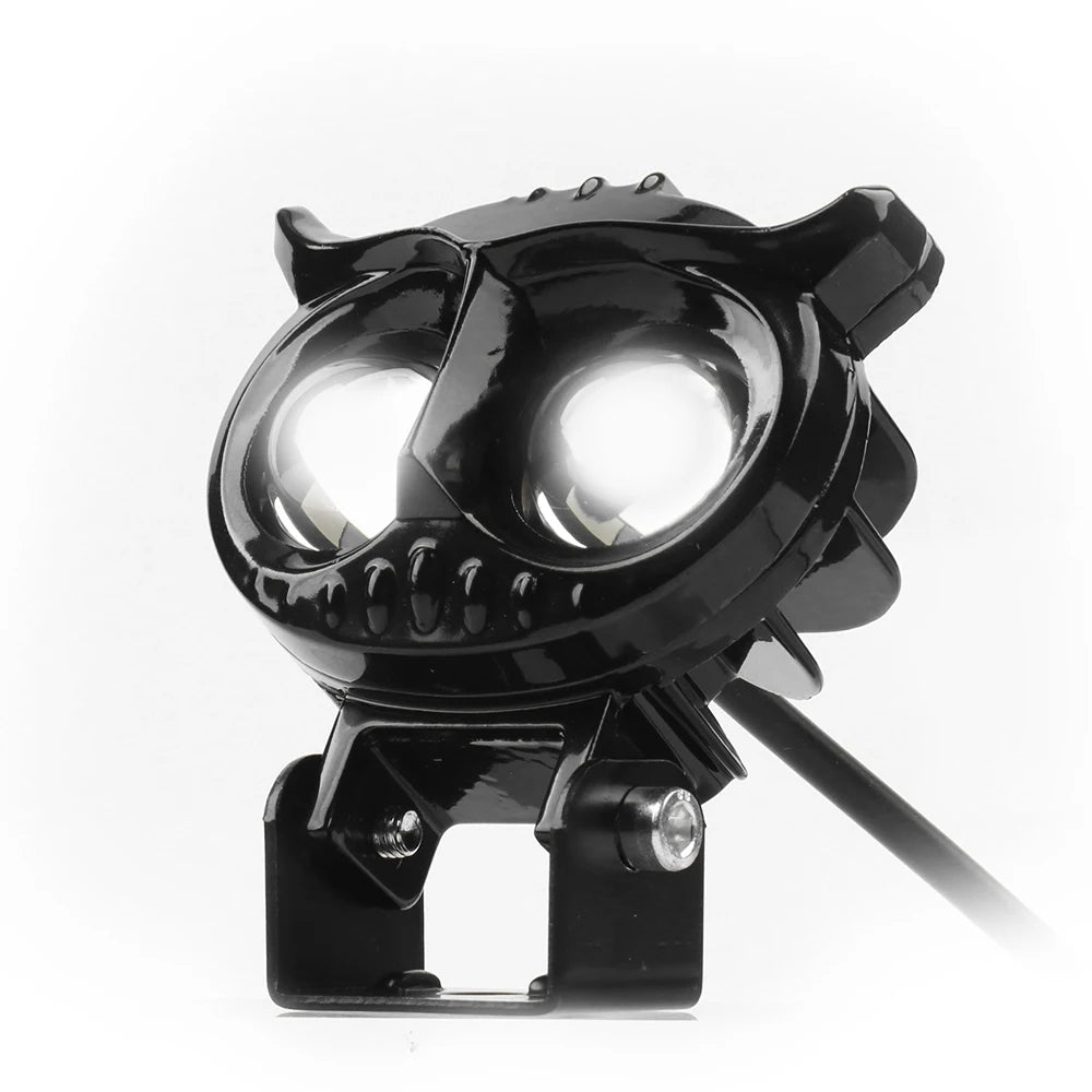 Owl LED Motorcycle Headlight 30W 3000K 6000K Adjustable Fog Lamp for Scooters ATVs Cars and Trucks