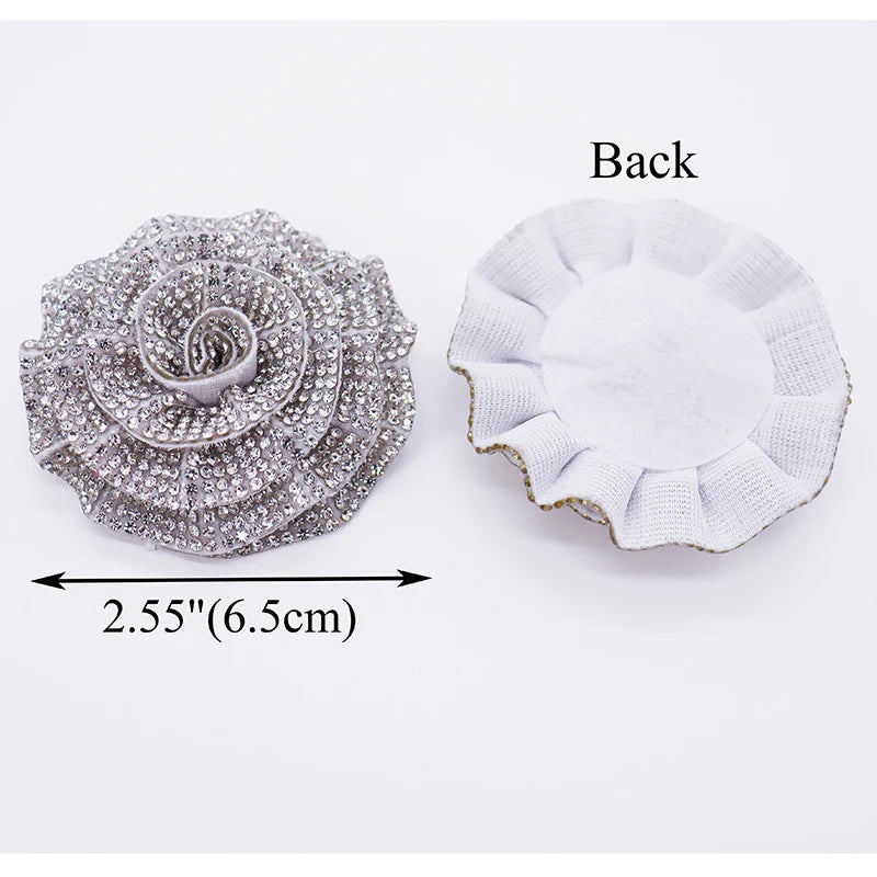 Glass Rhinestone Camellia Flower Applique for Wedding Dresses Bags Shoes Brooches Hair Accessories and Home Decoration DIY