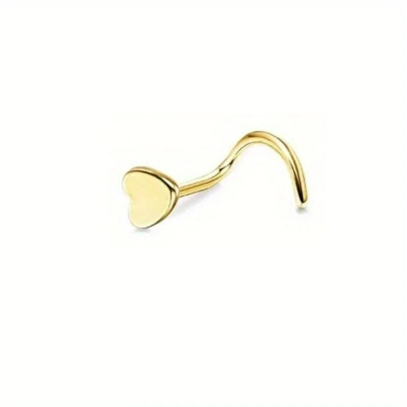 Bobisty Surgical Steel L Shaped Nose Ring Set Hypoallergenic Fashion Jewelry for Men and Women