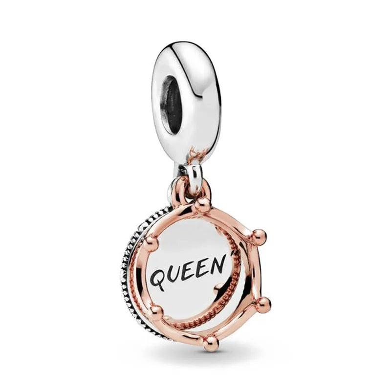 Rose Gold Padlock Heart Key Pendant Necklace for Women 925 Silver with Zircon Beads P049