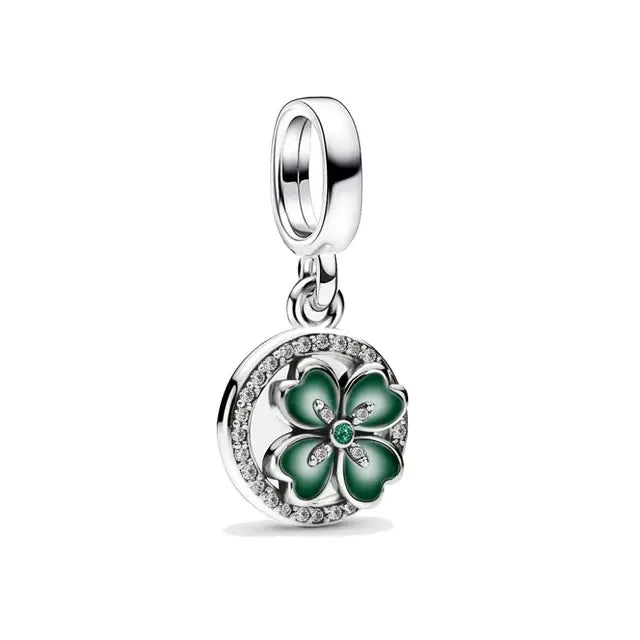 Sterling Silver Four-Leaf Clover Charm Bracelet for Women B2140