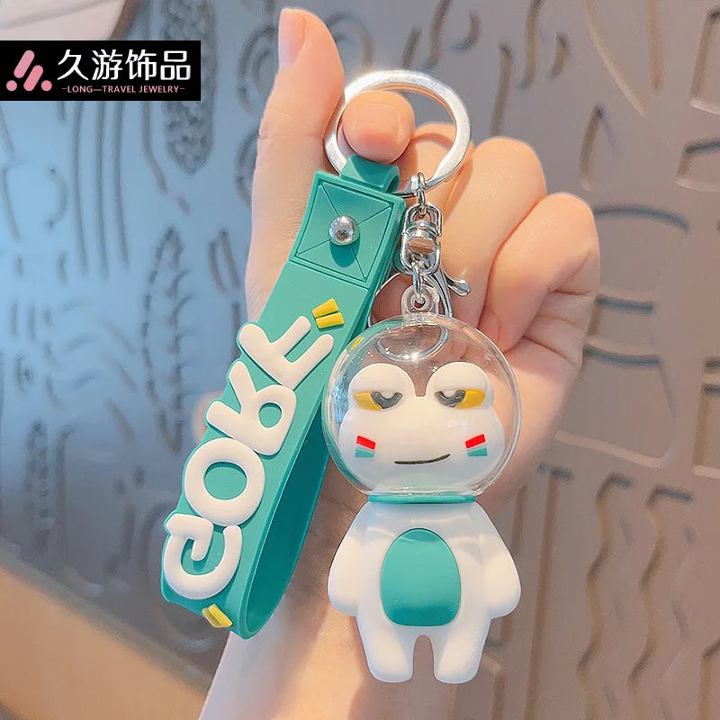 Charming Space Frog Keychain for Women Bag Decoration and Car Accessories