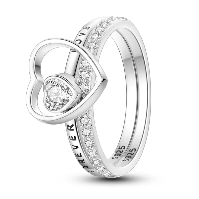 Zircon Diamond 925 Sterling Silver Women's Ring Elegant Fine Jewelry KTR086