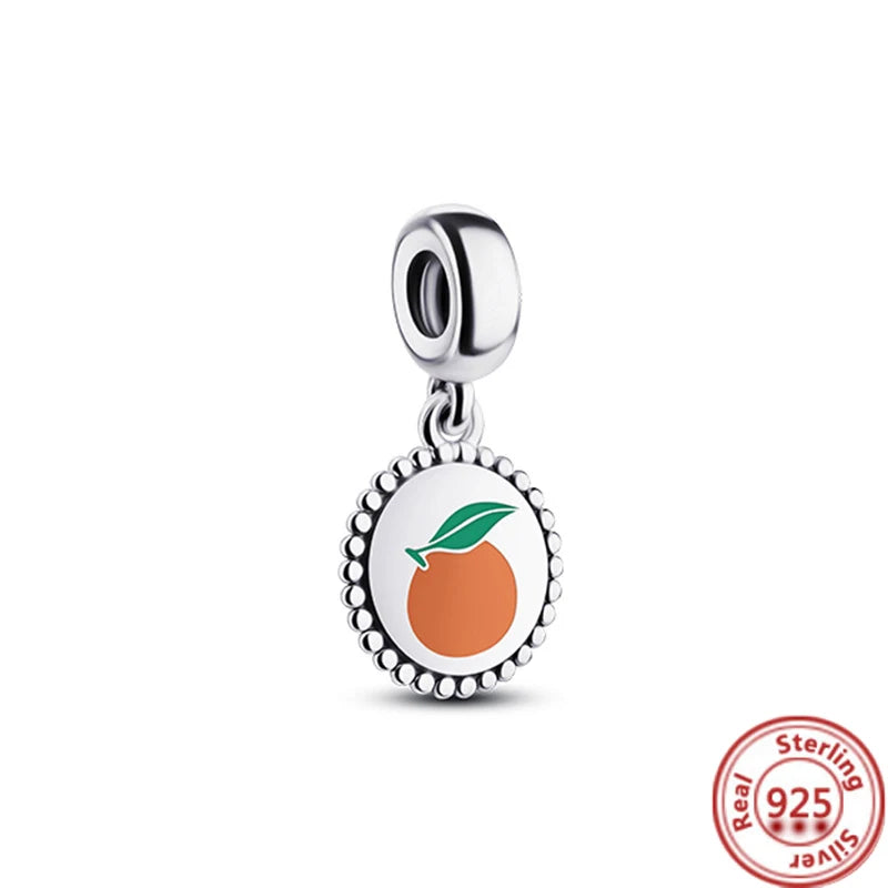 925 Silver Fruit Ice Cream Coffee Cup Beads For Bracelet