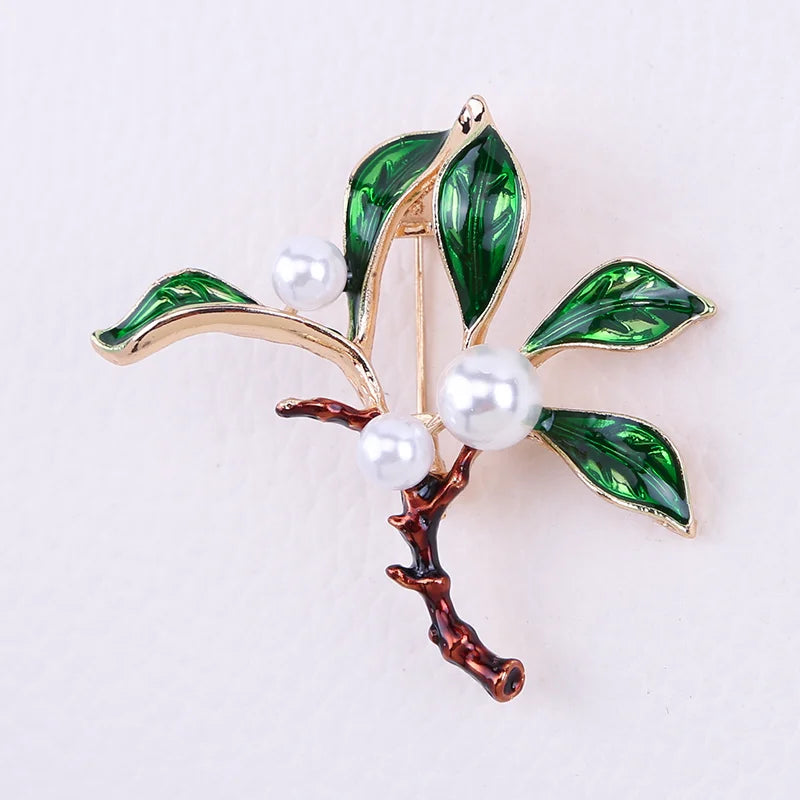 Elegant Enamel Floral Brooch Pins for Women and Unisex Party Office Accessories