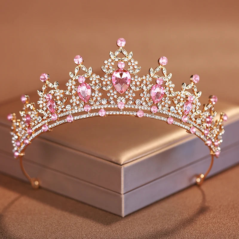 Elegant Purple Crystal Rhinestone Crown for Women