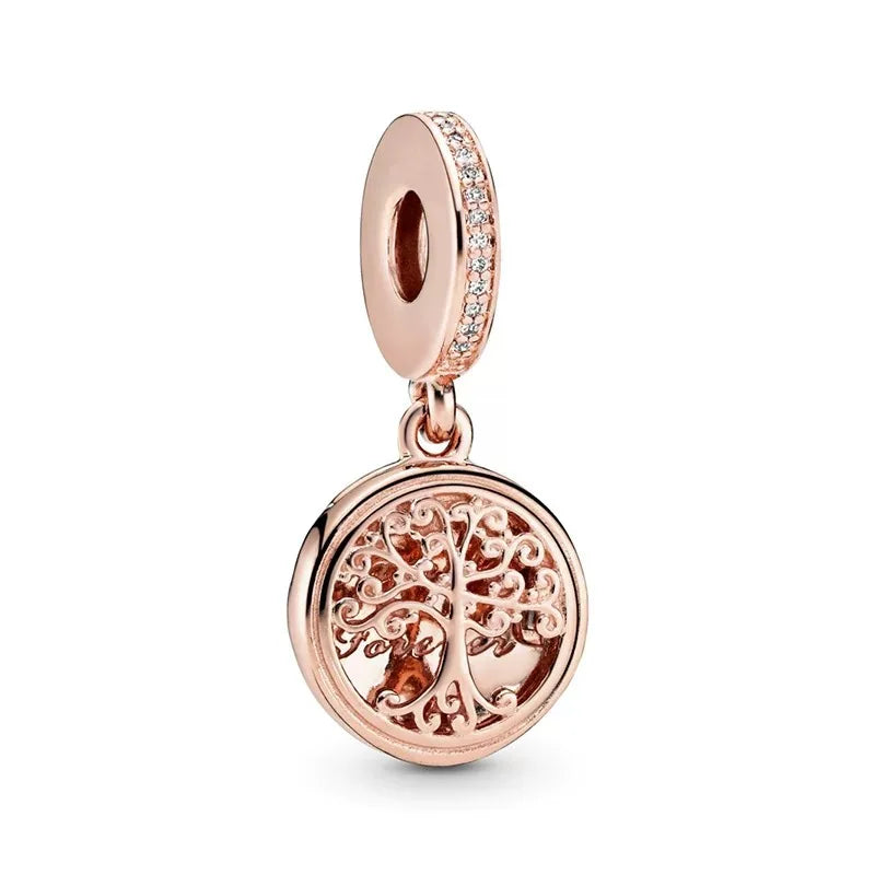 Rose Gold Butterfly Lock Key Charms Beads for DIY Jewelry Making F342