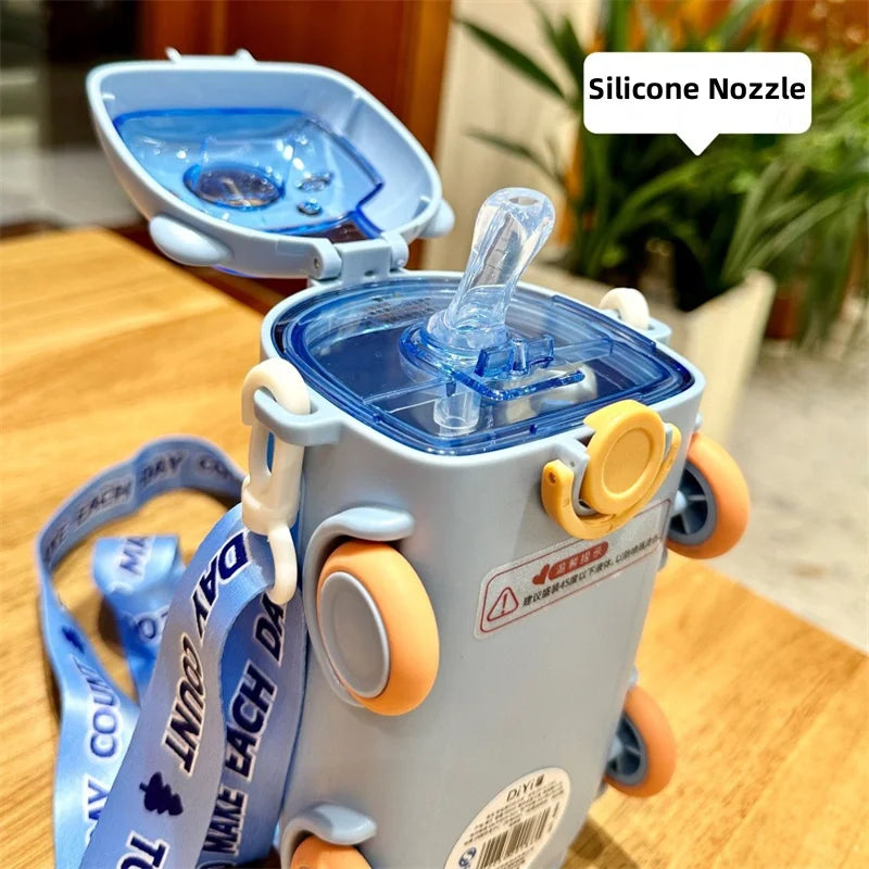Kids Cute Cartoon Straw Water Bottle Leakproof BPA Free