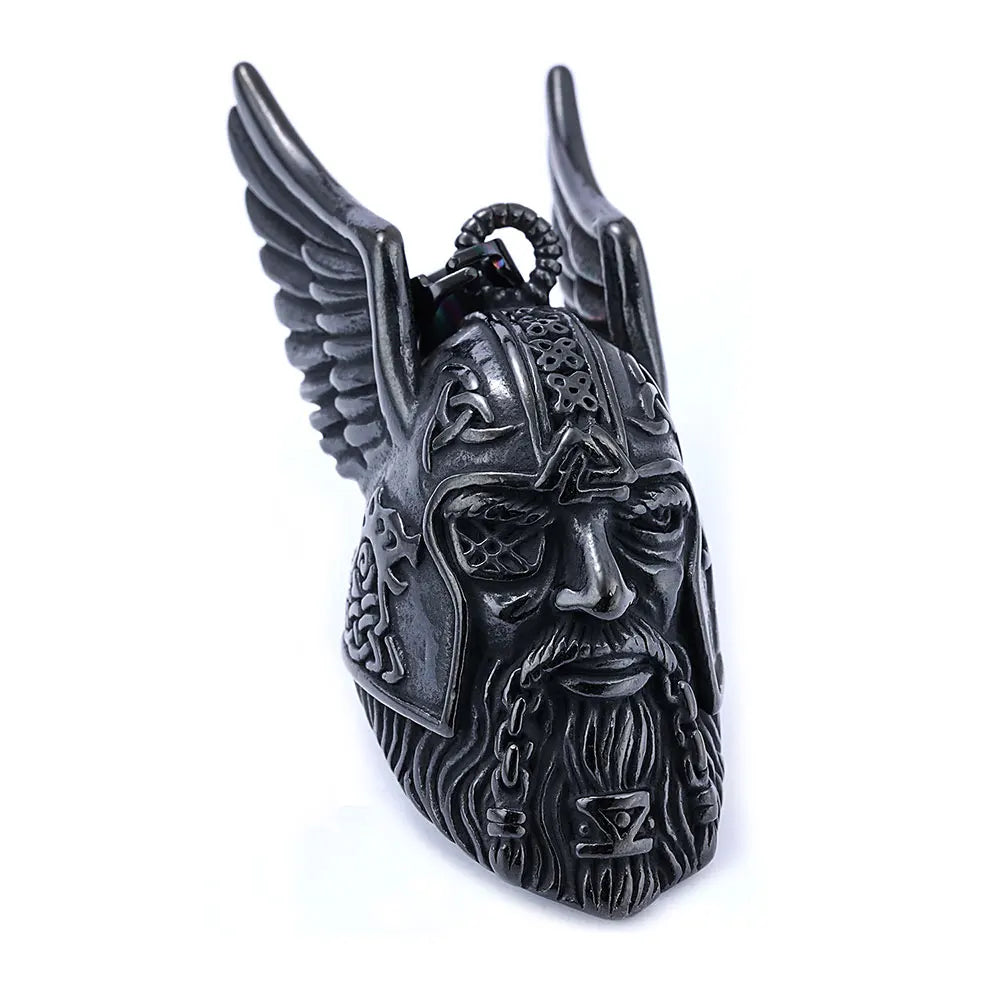 Viking Warrior Helmet Pendant Stainless Steel Eagle Cross Jewelry