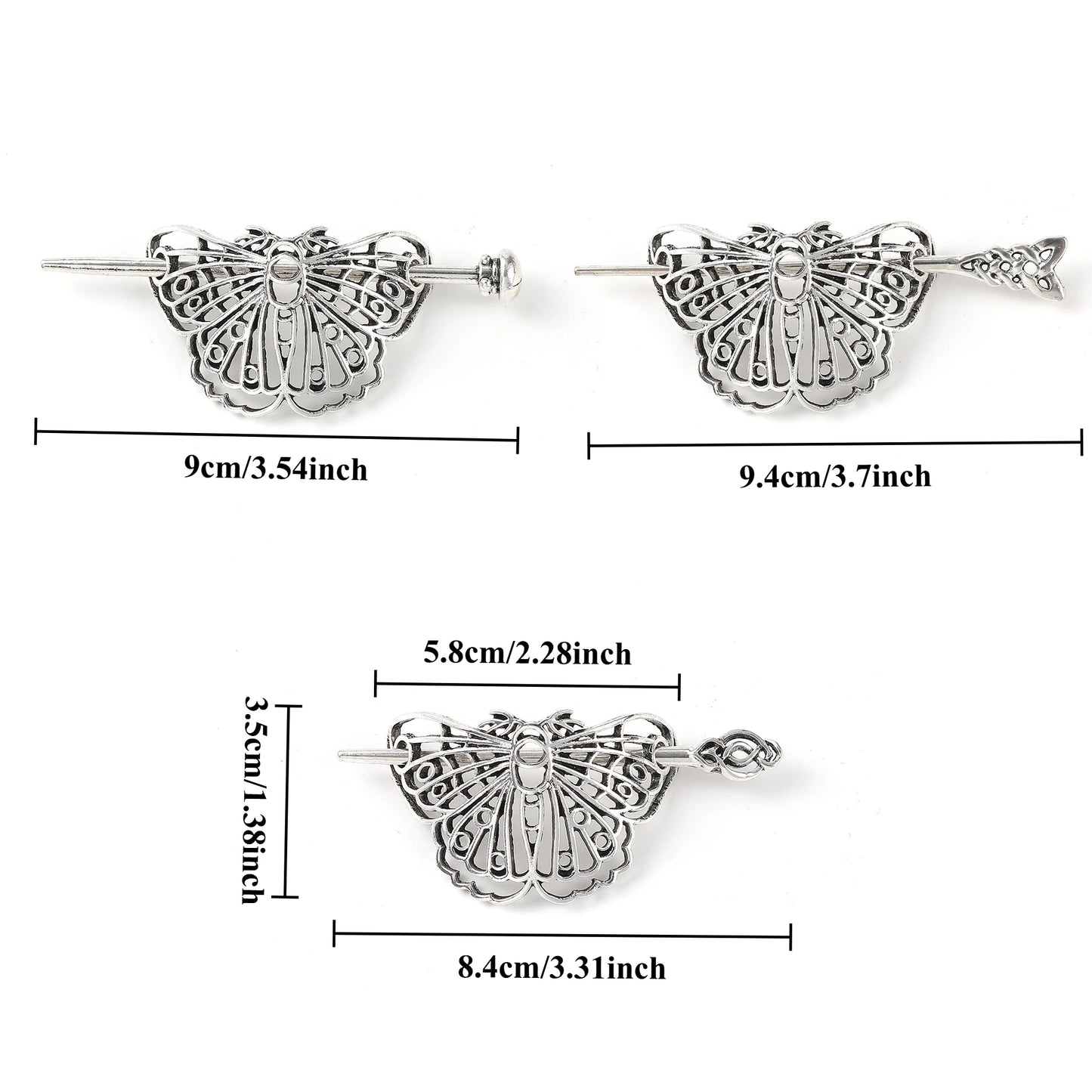 Viking Retro Butterfly Moth Hairpin Celtic Knot Gothic Hair Stick Scandinavian Accessories