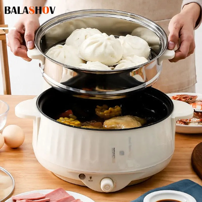 220V Multi Cookers Single/Double Layer Electric Pot for 1-2 People