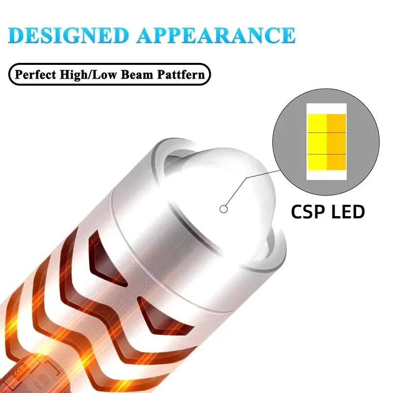 H4 H6 BA20D Dual Color LED Motorcycle Headlight Lamp