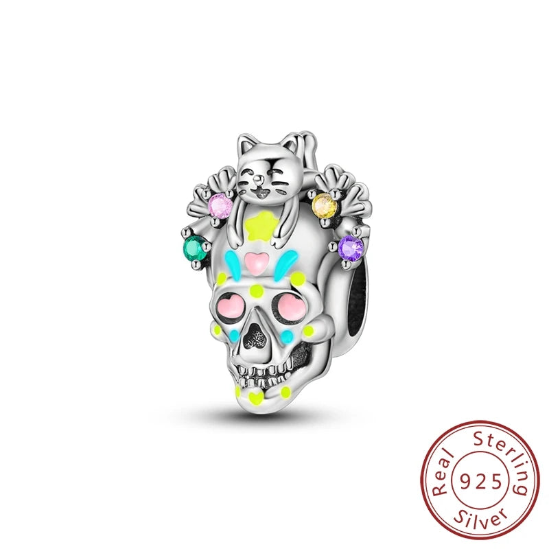 Sterling Silver Snowman Charm Beads for Bracelets Jewelry Gift KSC254