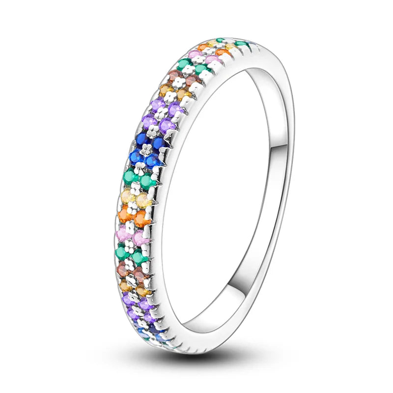 Zircon Diamond 925 Sterling Silver Women's Ring Elegant Fine Jewelry KTR058