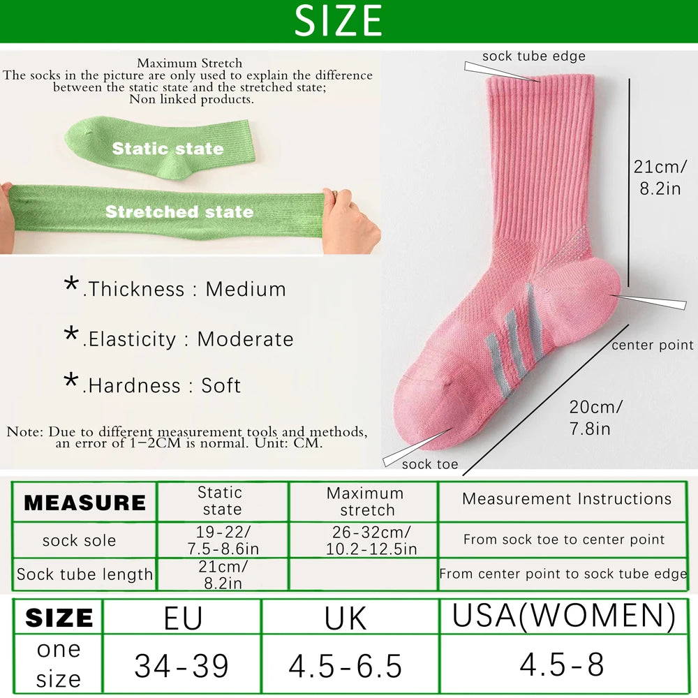 Women Mid Calf Arch Support Cushioned Sports Socks For Tennis
