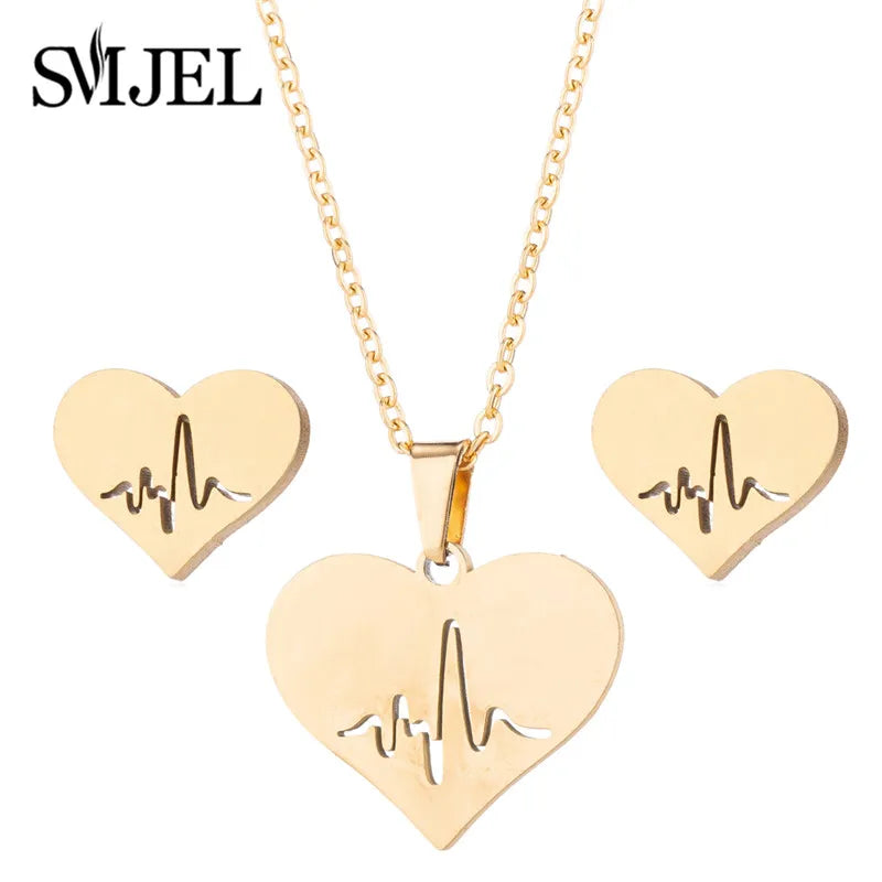 Elegant Stainless Steel Animal Necklace for Women - Rabbit Charm and Paw Print Design