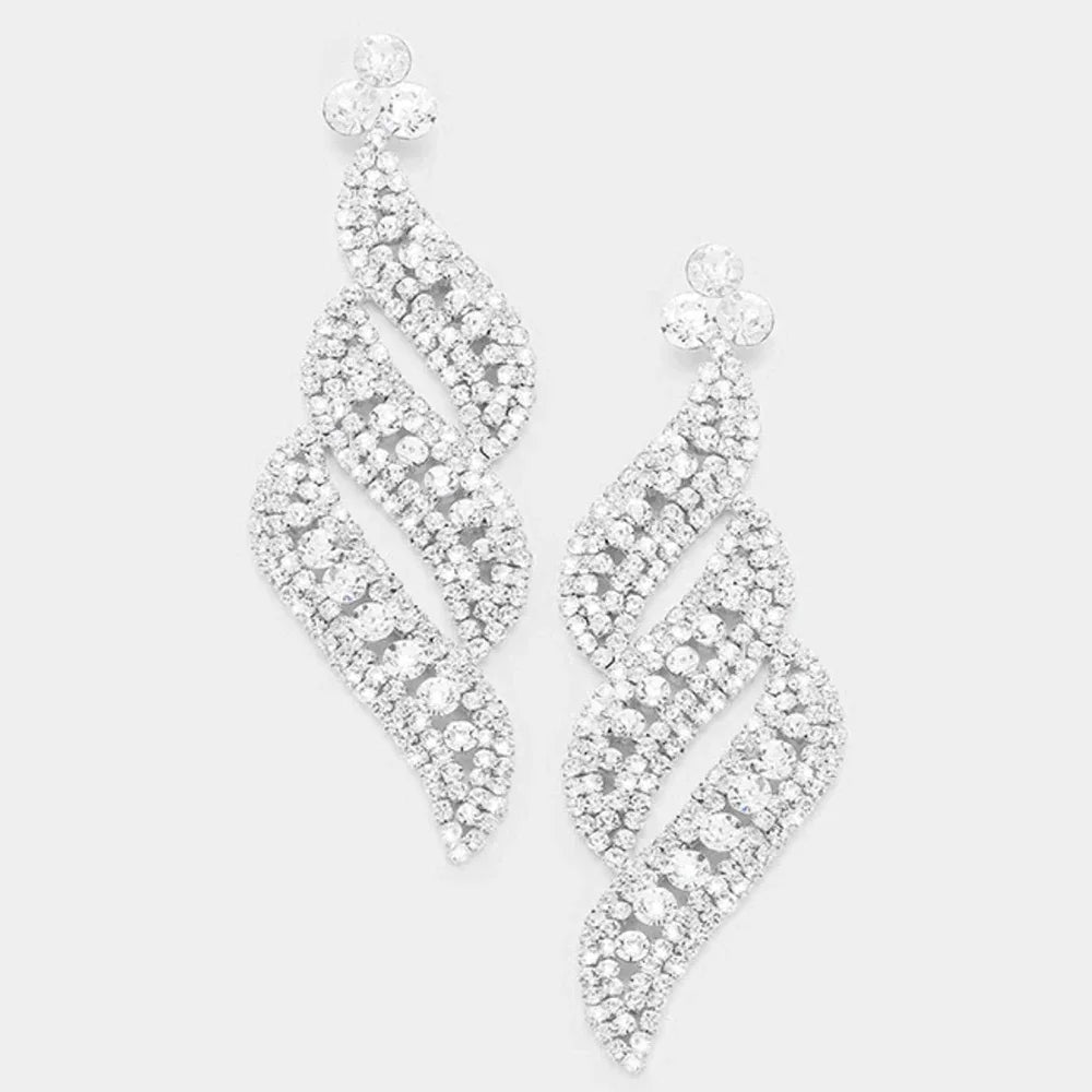 Exquisite Crystal Rhinestone Statement Earrings for Women 2023 Geometric Fashion Jewelry
