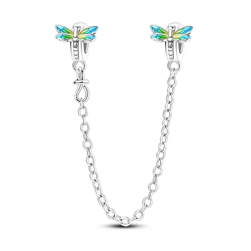 925 Sterling Silver Clover Daisy Star Moon Pavé Safety Chain Bow Necklace and Bracelet Set Luxury Fine Jewelry for Women