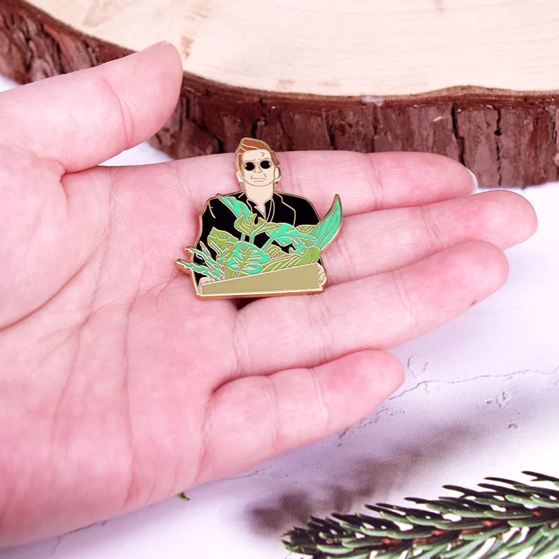 Good Omens Crowley Enamel Lapel Pin Fashion Jewelry Gift