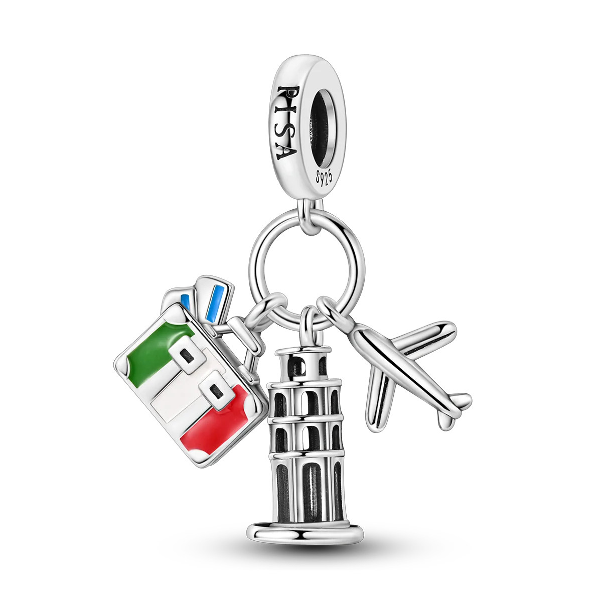 925 Silver Paris Plane Travel Charms for Bracelet Jewelry KTC1251