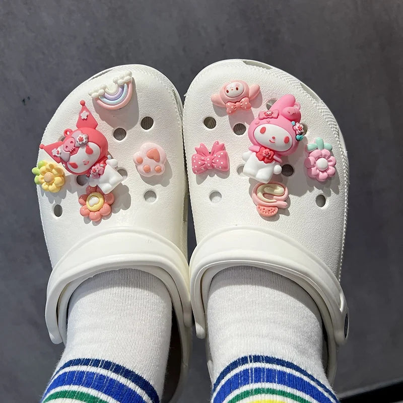Miniso Cute Cartoon Kuromi 3D Charm Shoe Accessories for DIY Sandals and Slippers