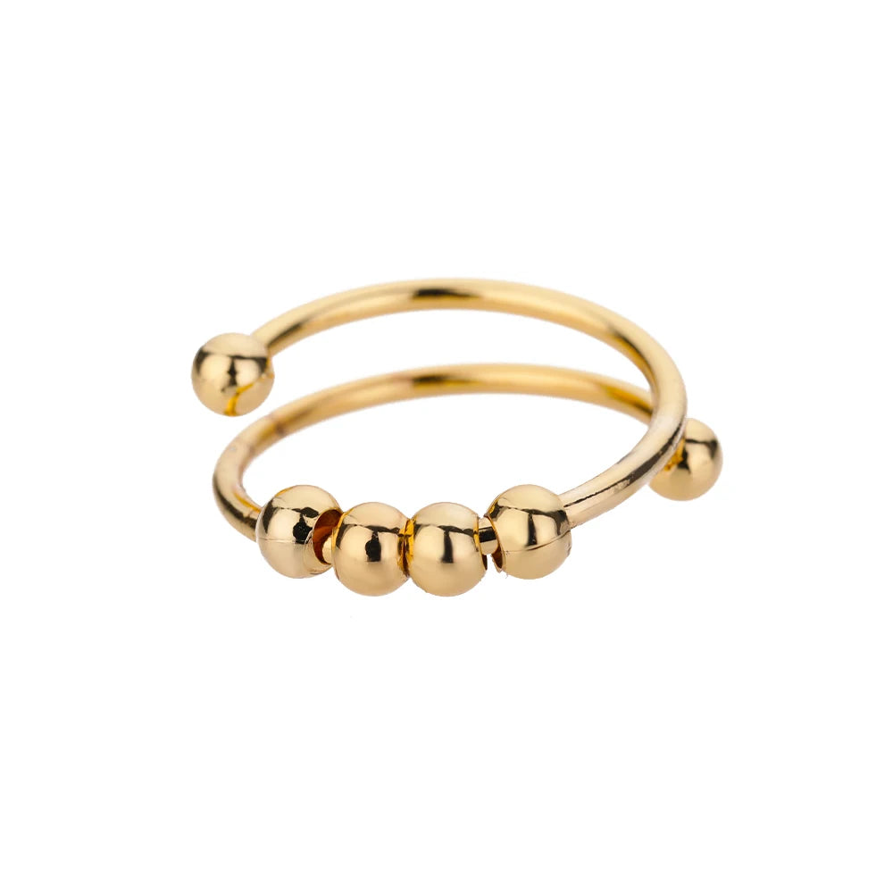 Gold Color 316L Stainless Steel Women's Rings - Fade-Resistant Luxury Wedding Jewelry with Free Shipping