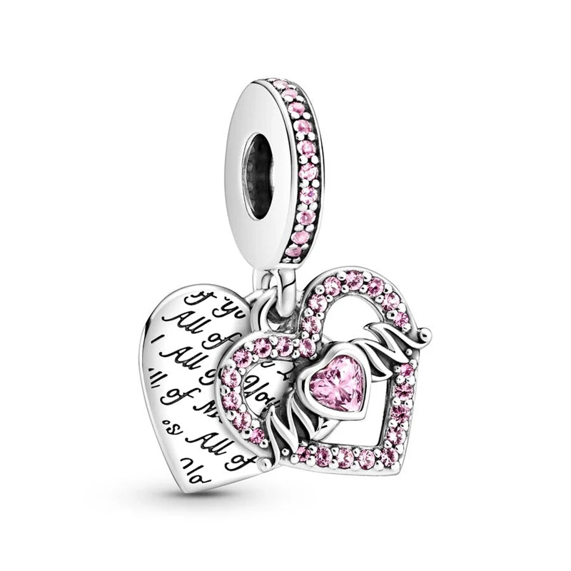 Pink Hot Air Balloon Daisy Murano Glass Charm for European Silver Bracelet SS0019