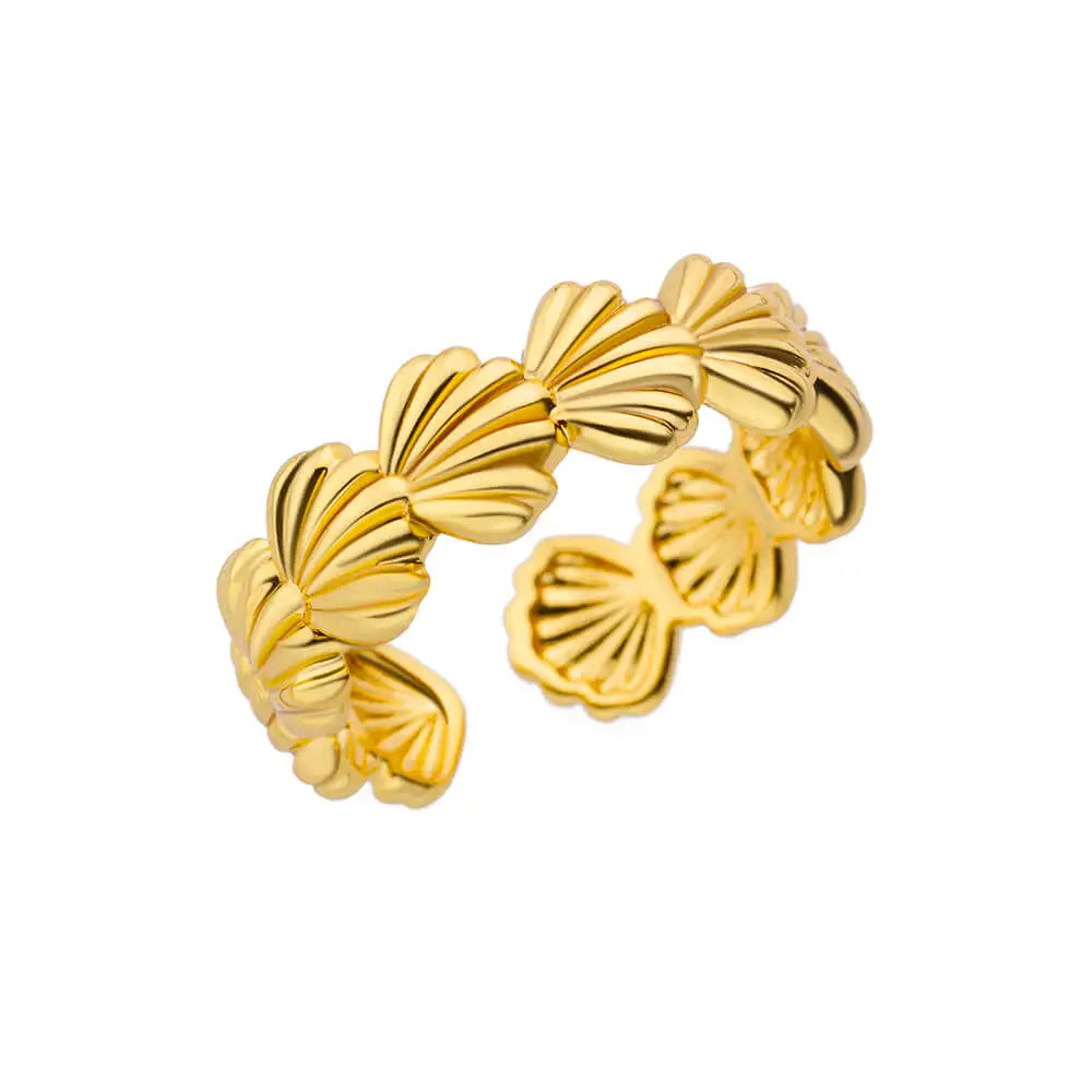 Gold Color 316L Stainless Steel Women's Rings - Fade-Resistant Luxury Wedding Jewelry with Free Shipping