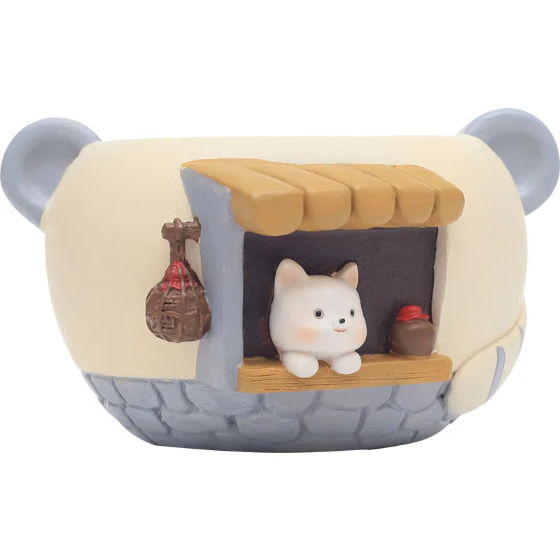 Whimsical Cute Animal Resin Mini Planter for Succulents Desktop Office and Home Decor