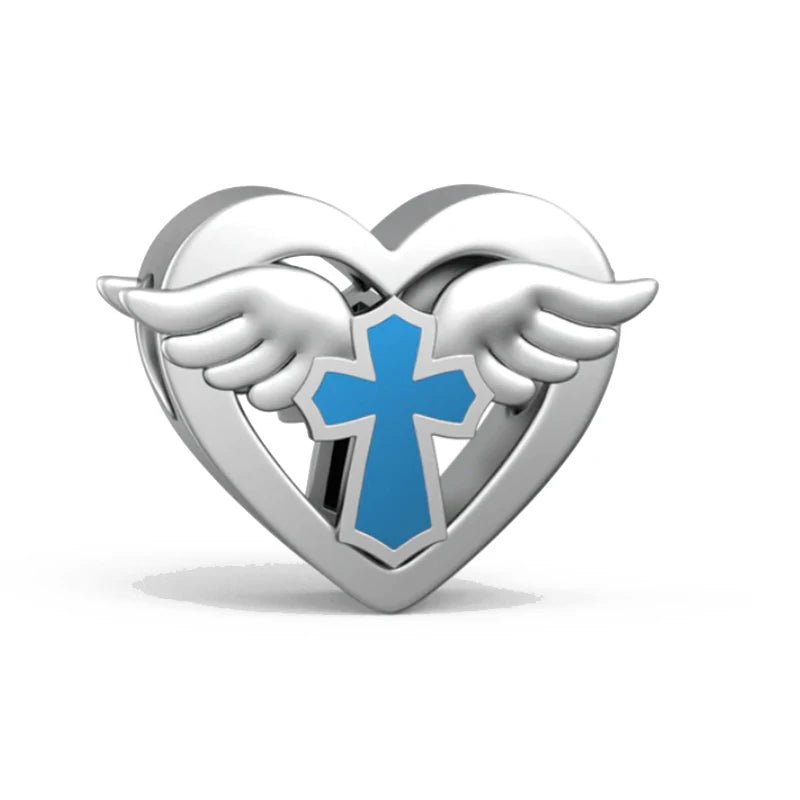 925 Sterling Silver Nurse Cross DIY Charms Beads Zircon