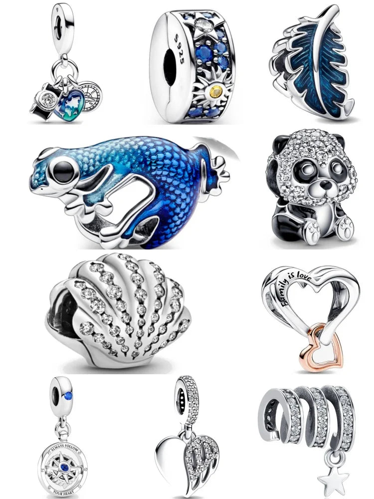 European Summer Charms Shell Panda Travel Beads for 925 Sterling Silver Bracelet and Necklace Jewelry for Women