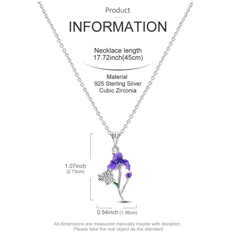 Elegant 925 Sterling Silver Zircon Butterfly Heart Pendant Necklace for Women Anniversary Gift KTN063
