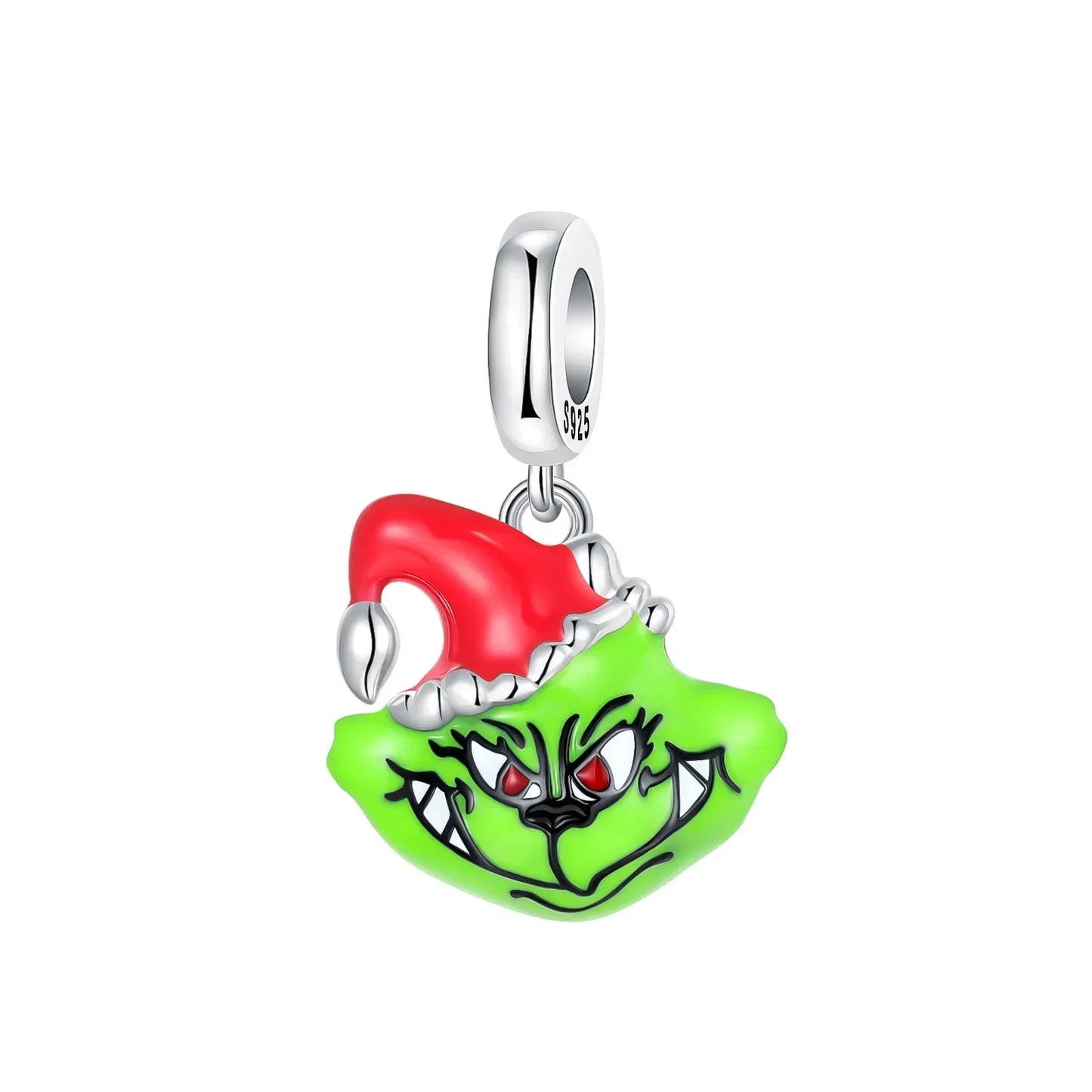 Green Series Sterling Silver Lucky Four Leaf Clover Charms with Zircon Beach Beads for Bracelets and Necklaces