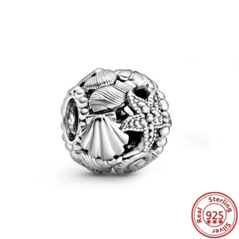 925 Sterling Silver Heart Family Tree Snowflake Animal Charms Beads for DIY Bracelet Women Jewelry Gift