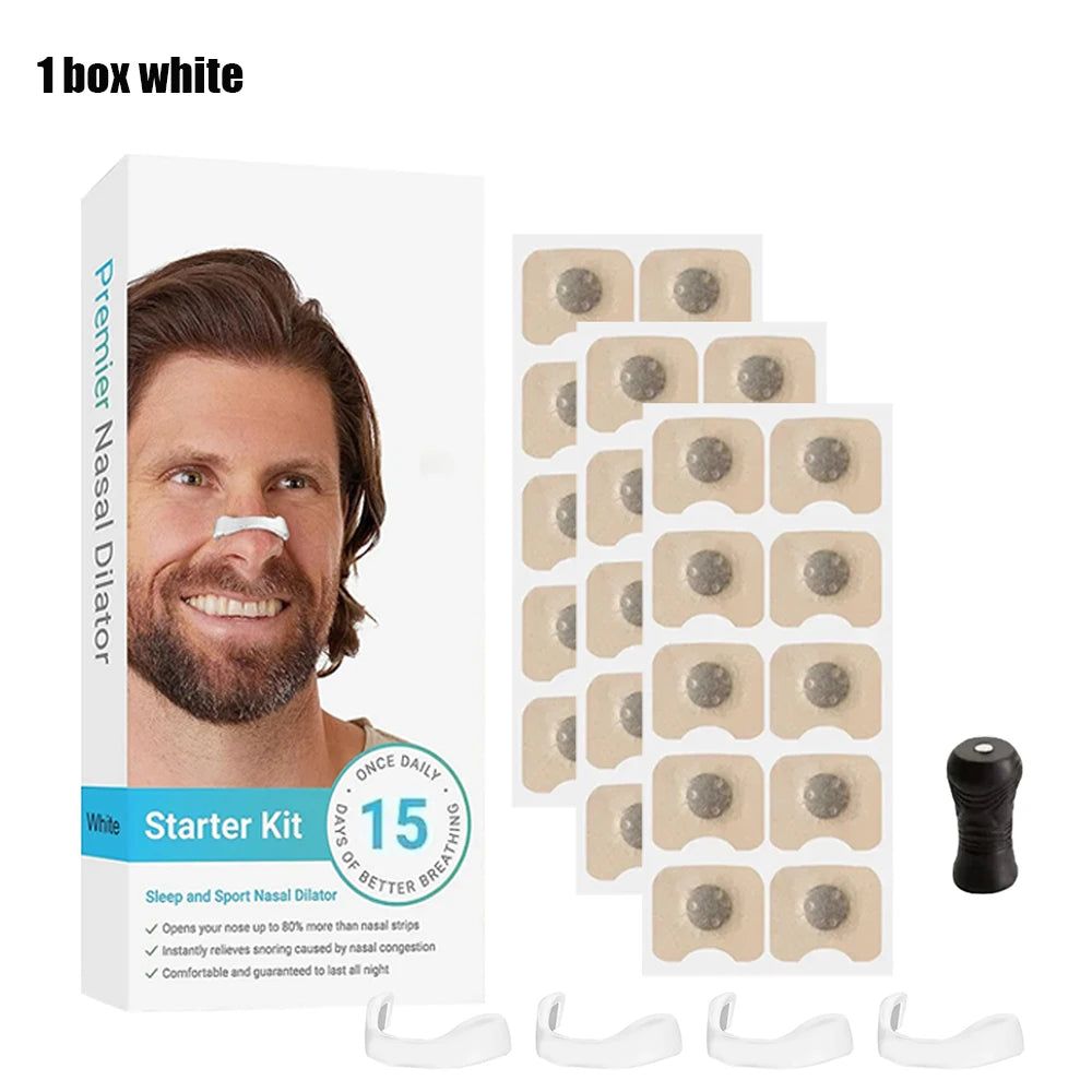 Magnetic Anti Snoring Nose Strips and Clips Nasal Dilators Kit for Improved Breathing and Better Sleep