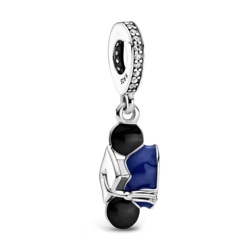 925 Sterling Silver Luggage Box Beads Rabbit Cat Pendant for DIY European Charm Bracelets Exquisite Zircon Jewelry