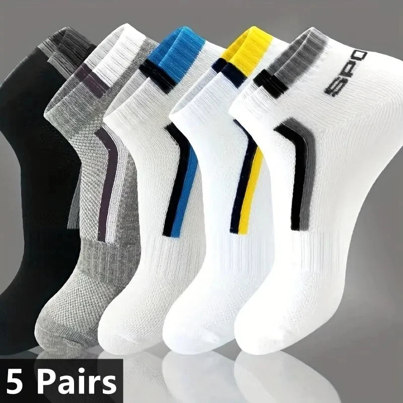 Men's Breathable Cotton Ankle Socks Comfortable Summer Low Cut Casual Socks 10 Pack