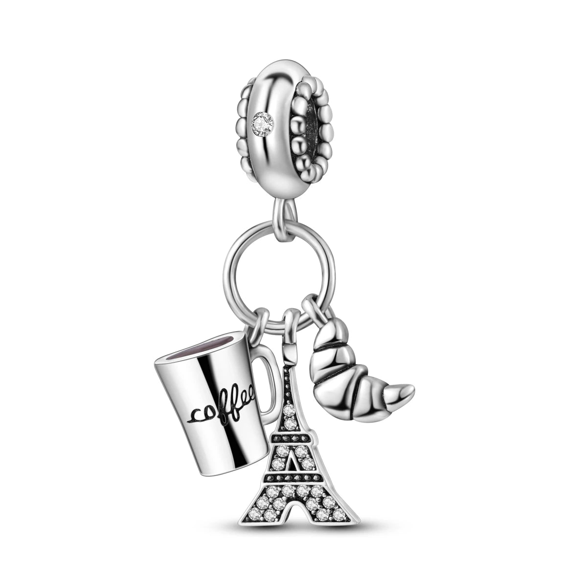 925 Silver Paris Plane Travel Charms for Bracelet Jewelry KTC297