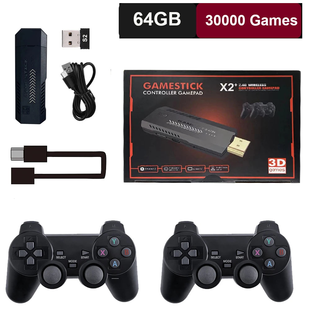 GD10 Pro GD20 4K Retro Game Stick 256GB 58,000 Games 2.4G Dual Wireless Controllers Portable TV Console