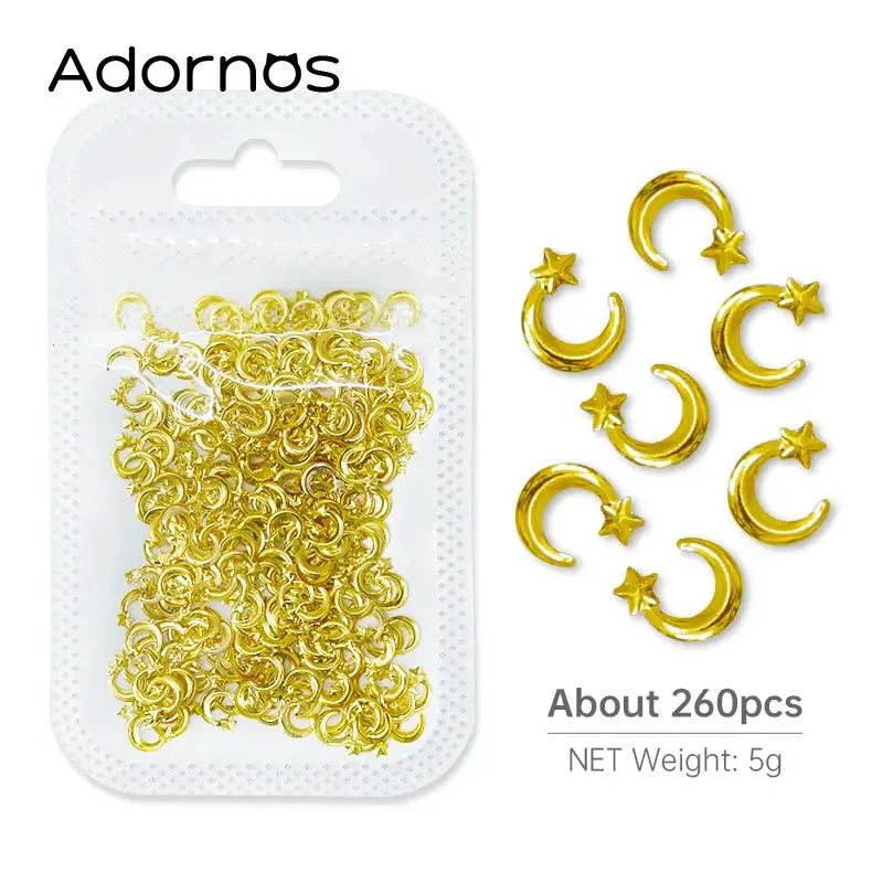 Resin Filling Metal Rivet Moon Stars Nail Art Decorations Mixed Beach Ocean Style Jewelry DIY Charms 5g-XYLD-8