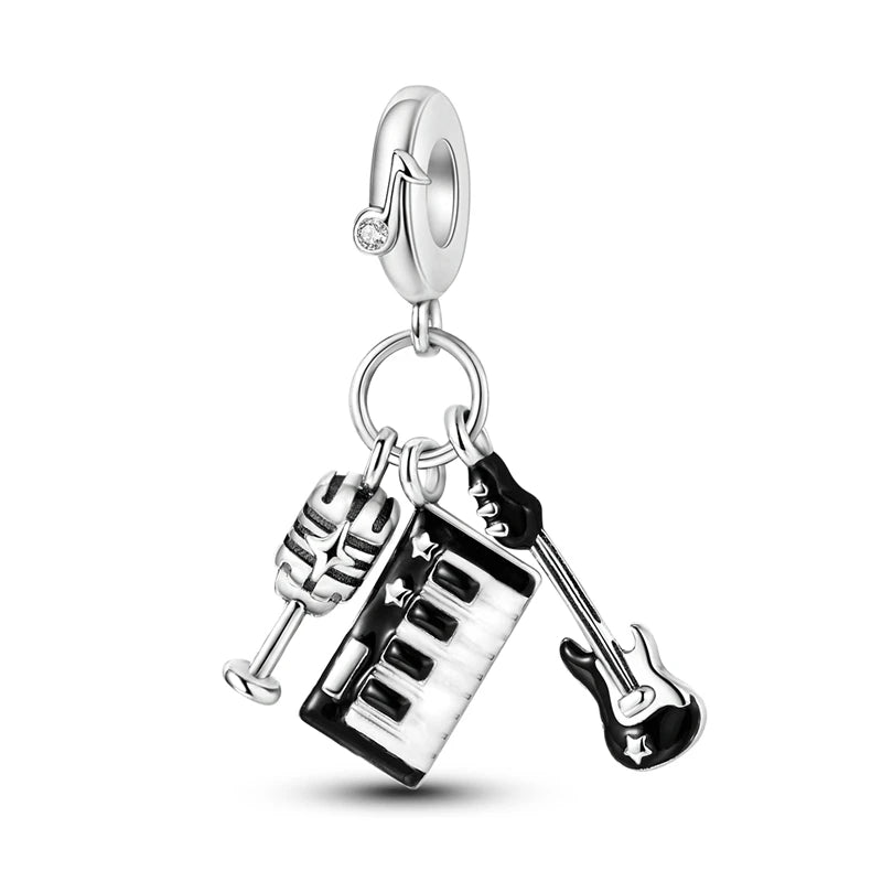 Sterling Silver Halloween Skull Bat Pumpkin Charm Pendant for DIY Jewelry SMC4069