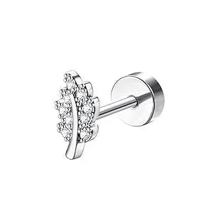 Drperfect 18G Stainless Steel Cartilage Earrings for Women Flat Back Stud Jewelry Set