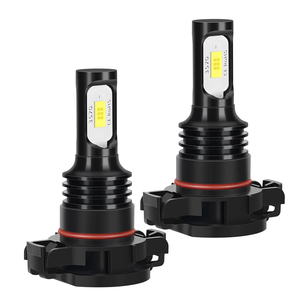 High Power 120W Fanless Fog Light Bulbs H4 H7 9005 9006 H11 5202 H3 880 881 6500K Bright White 12V 24V 2Pcs