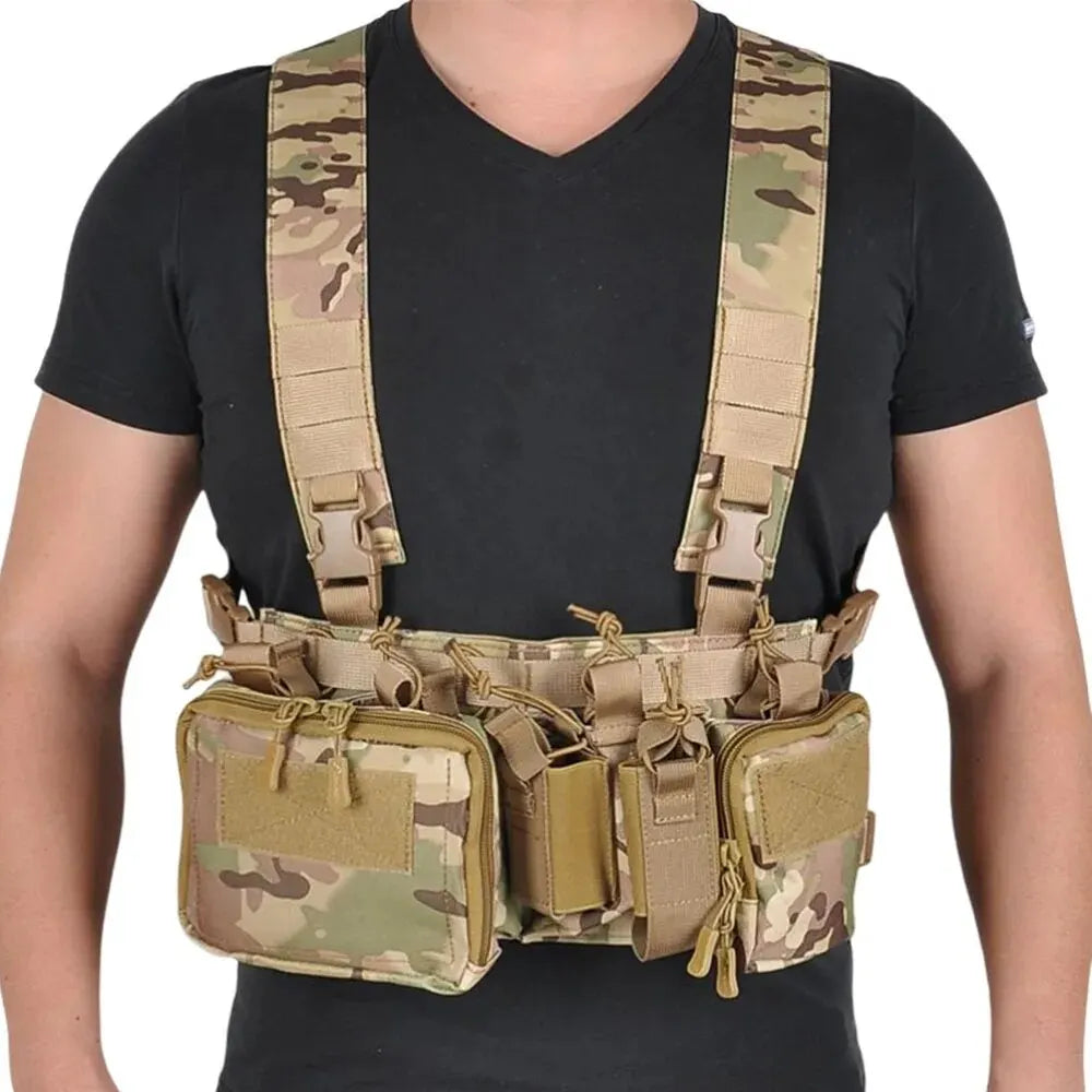 Tactical Vest CS Match Wargame Military Gear Pack Outdoor Nylon Chest Rig Fit for Airsoft Hunting