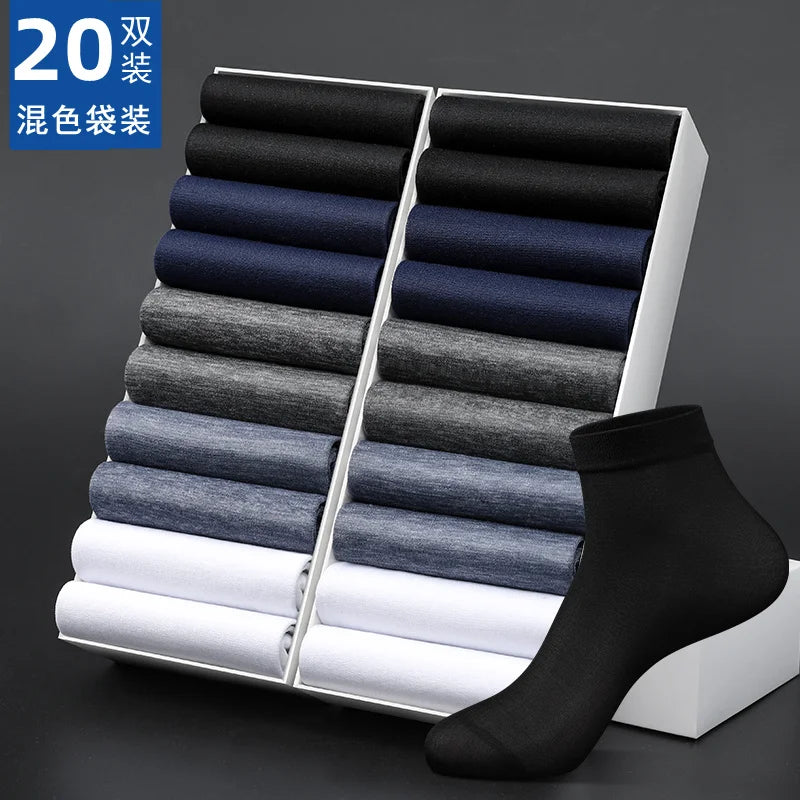 Men's Breathable Cotton Ankle Socks Comfortable Summer Low Cut Casual Socks 10 Pack