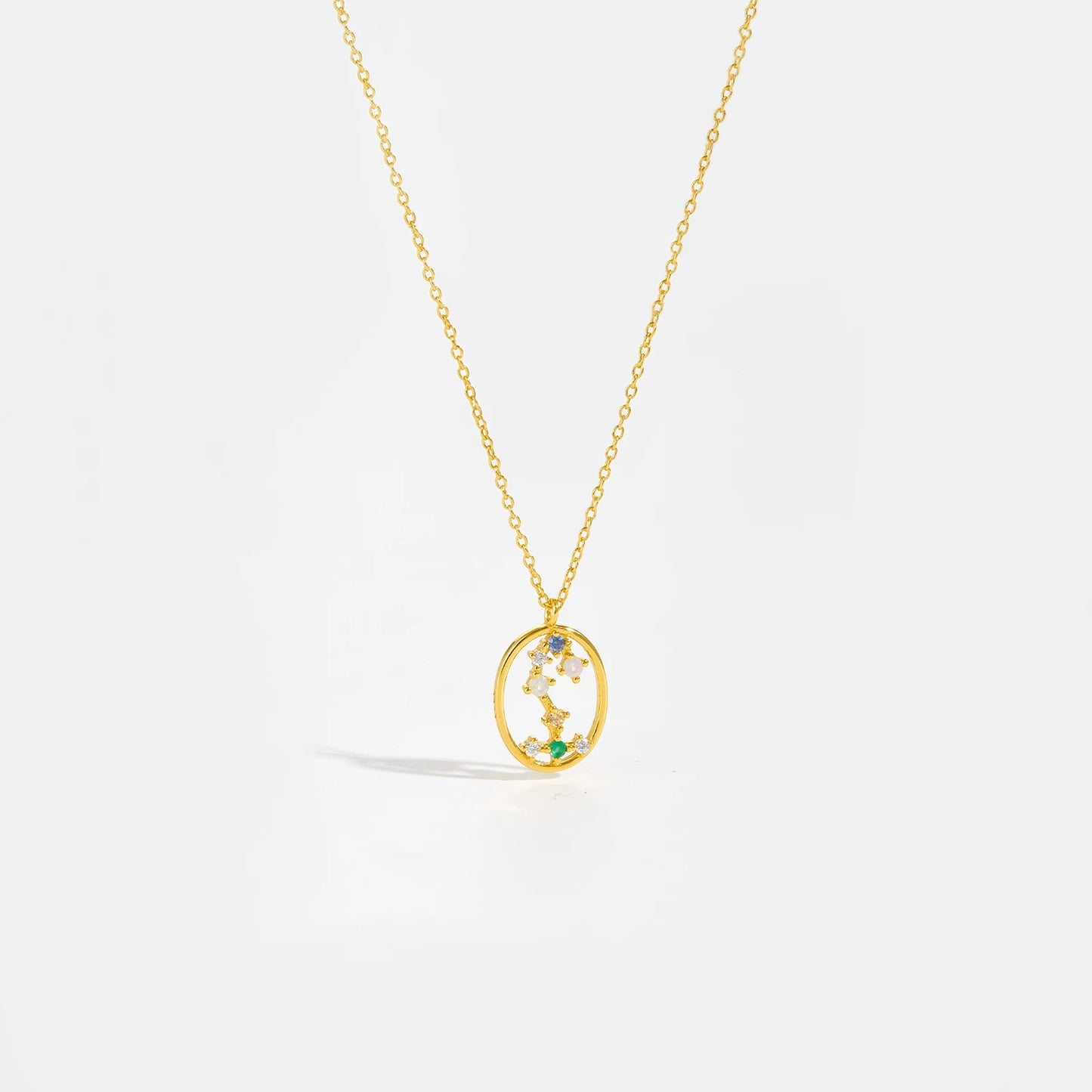 Vewant Women's 925 Sterling Silver Gold Constellation Pendant Necklace with Snake Chain