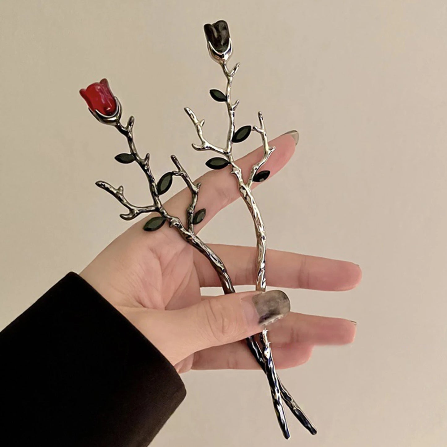 Elegant Floral Metal Hairpin Set for Women - Modern Chinese Hanfu Hair Accessories