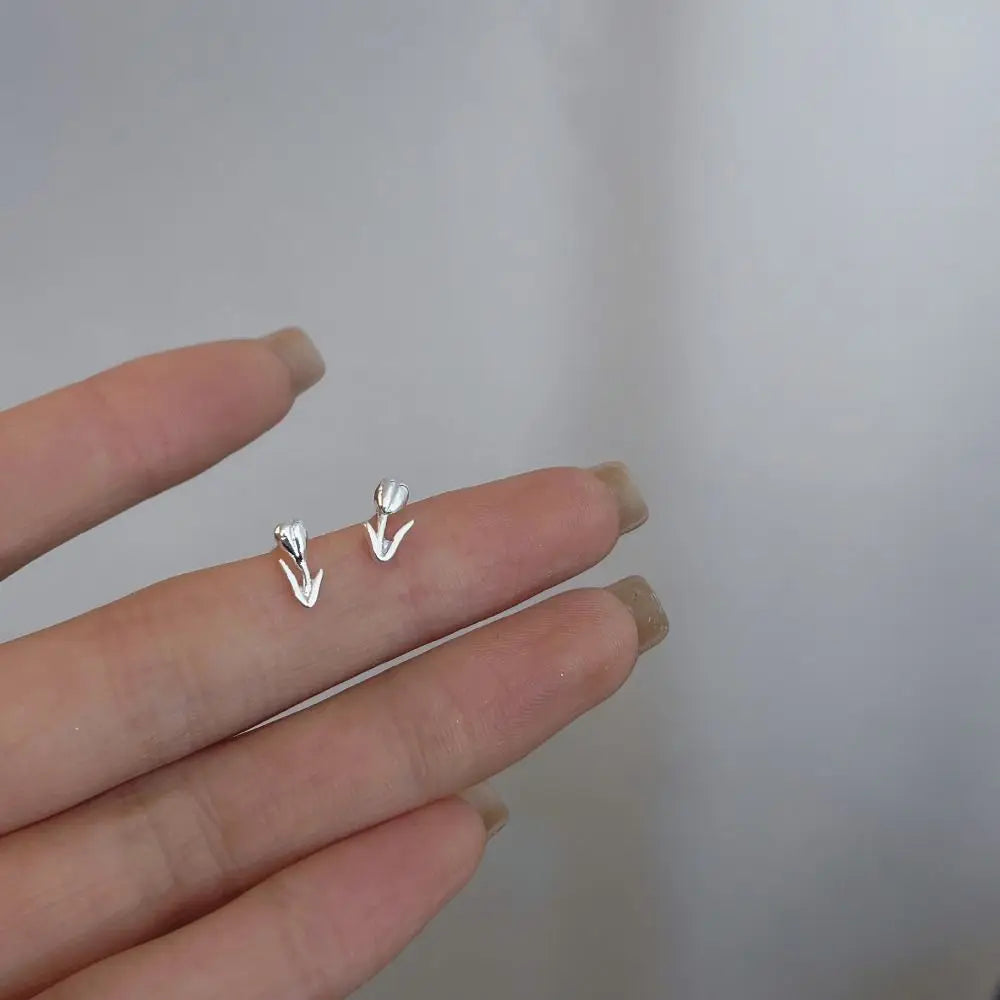 925 Silver Mini Stud Earrings for Women Heart Star Butterfly Dinosaur Design